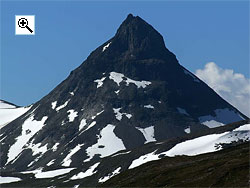 Kyrkja seen from the lower slopes of Heillstuguh&oslash;i to the north east