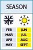 season: jul, aug, sept season: feb, mar, apr, may, jun, jul, aug, sept